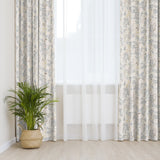 Leaves and Berries カーテン ライトブルー