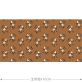 Floret Flowers 生地 ブラウン