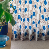 Floral Vines カーテン ブルー