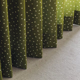 てんてん カーテン カーキ アイボリー