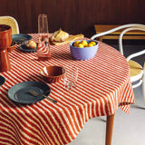 YUKO KATSUKI (香月 裕子)デザイン しましま テーブルクロス ブリック アイボリー