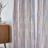 Lines カーテン ネイビー オレンジ