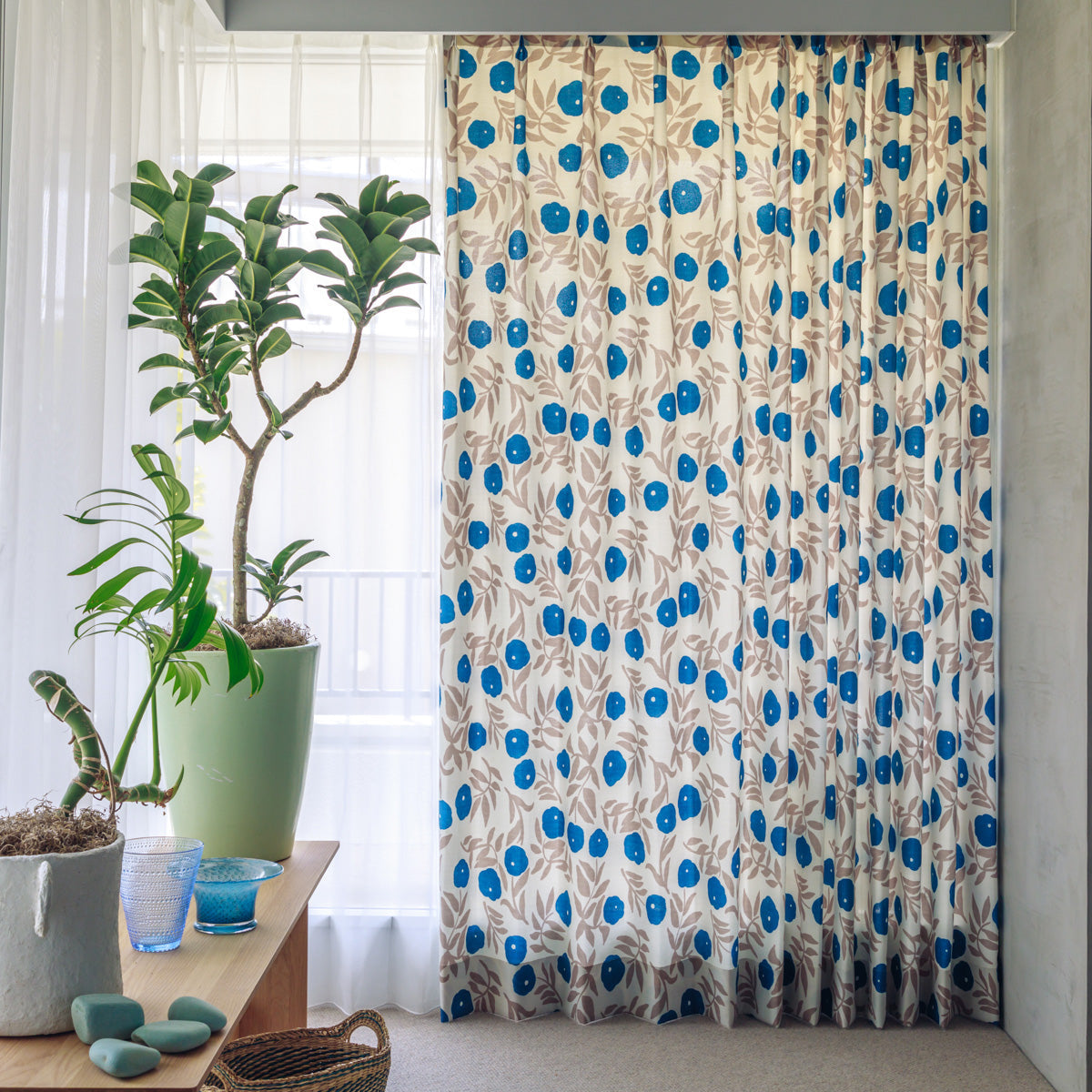 Sarahbel デザイン Floral Vines カーテン イエロー – トレファトレファ