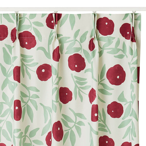 Floral Vines  カーテン  レッド