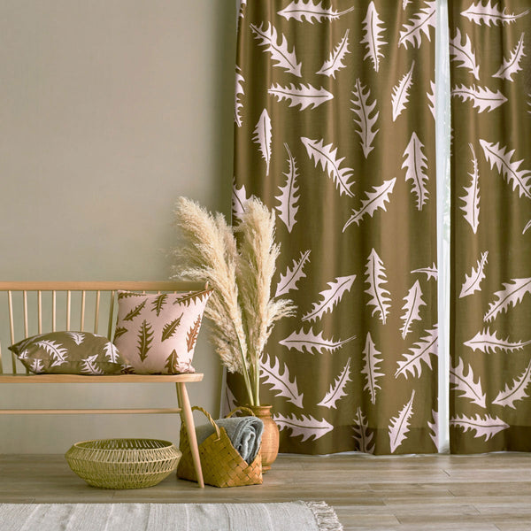 Maskrosblad  カーテン  ブラウン