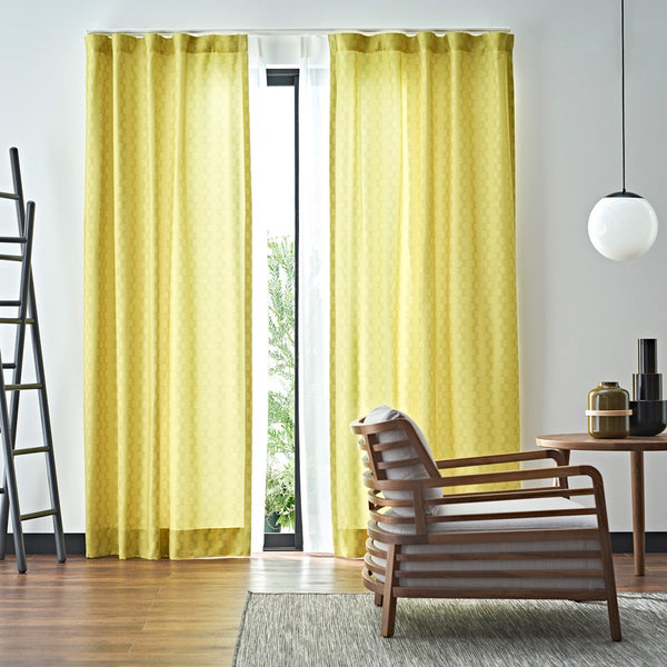 Oval  カーテン  イエロー